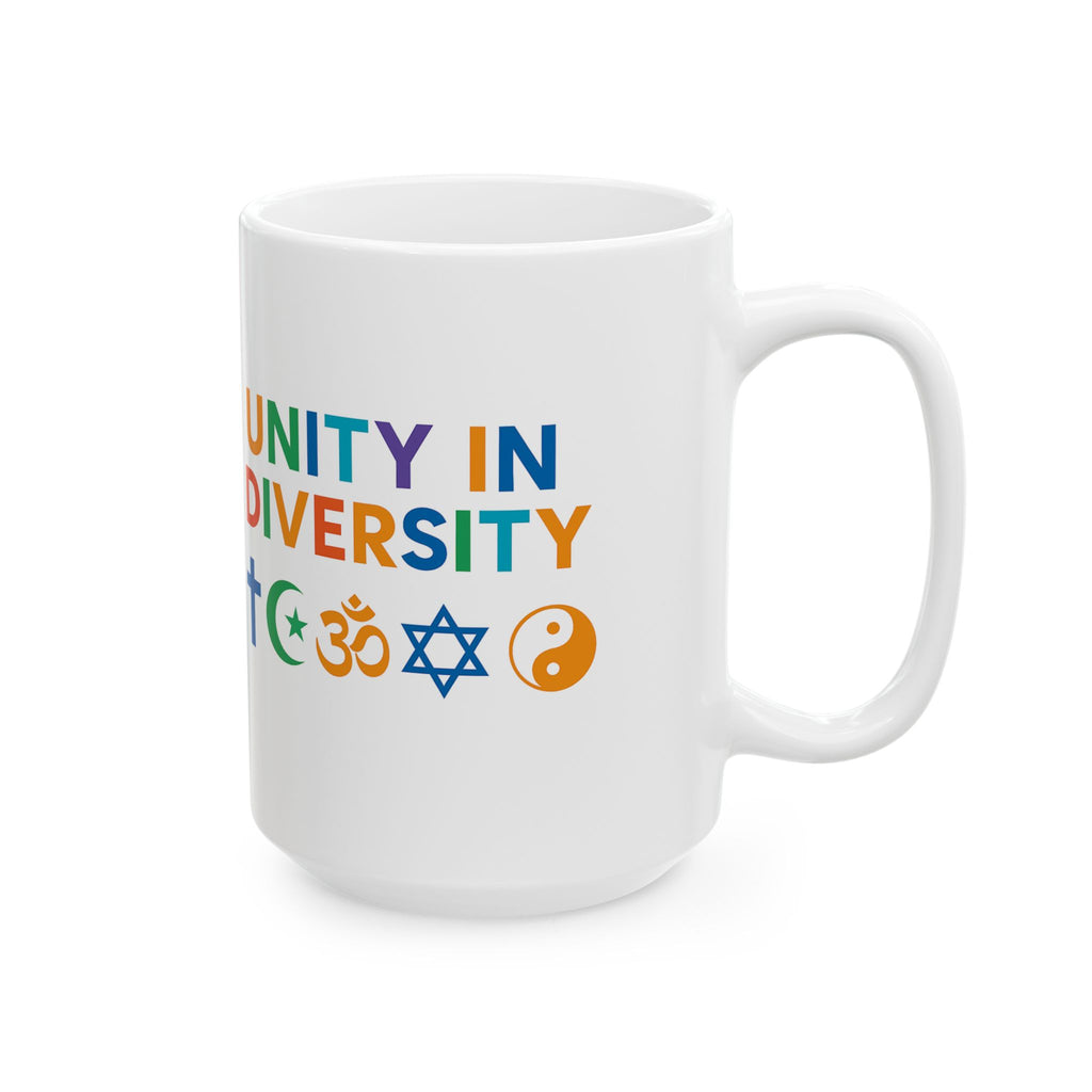 Unity in Diversity Ceramic Mug - 11oz & 15oz | Inspirational Gift, Coffee Cup, Tea Mug, Equality, Multicultural Decor