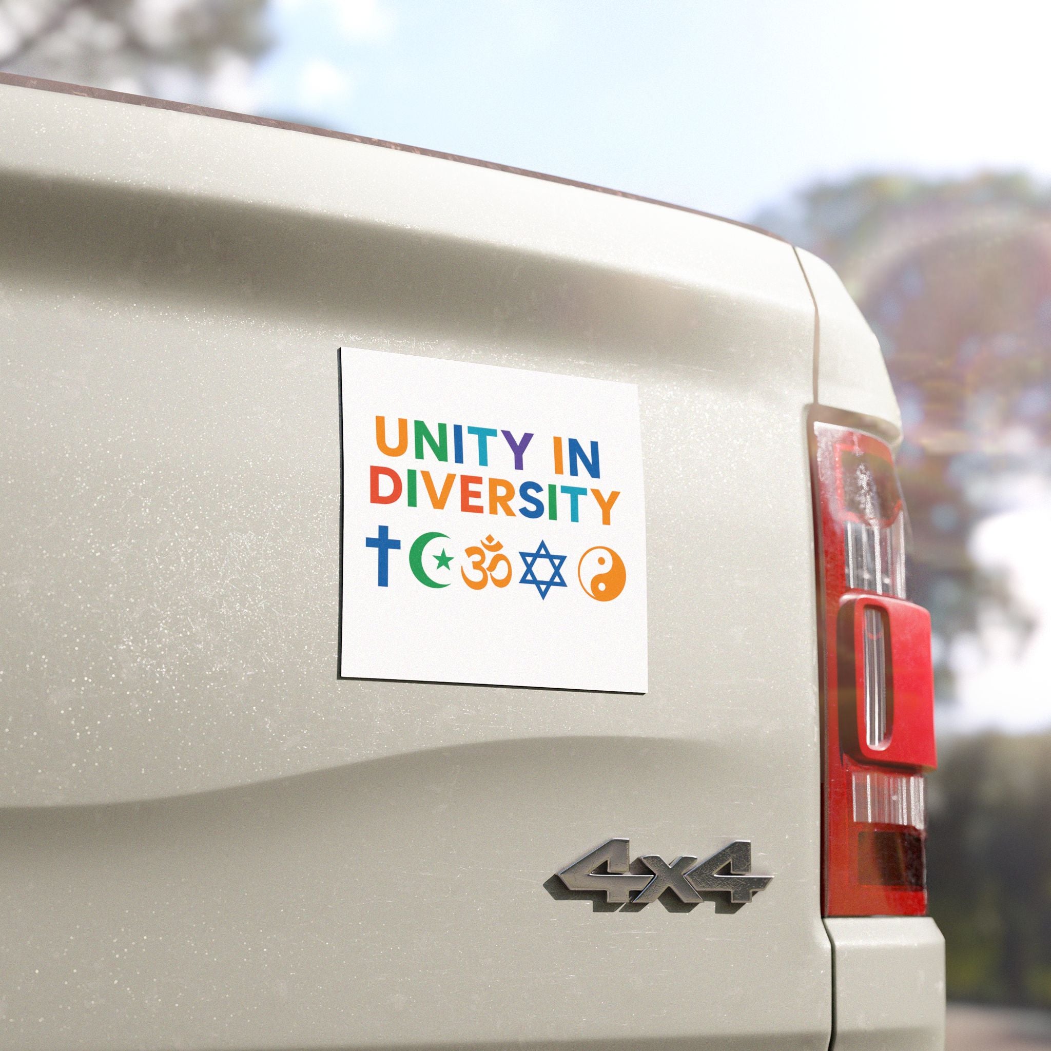 Unity in Diversity Car Magnets - Celebrate Inclusivity, Religious Harmony, Peaceful Vibes, Car Decor, Gift for All Occasions