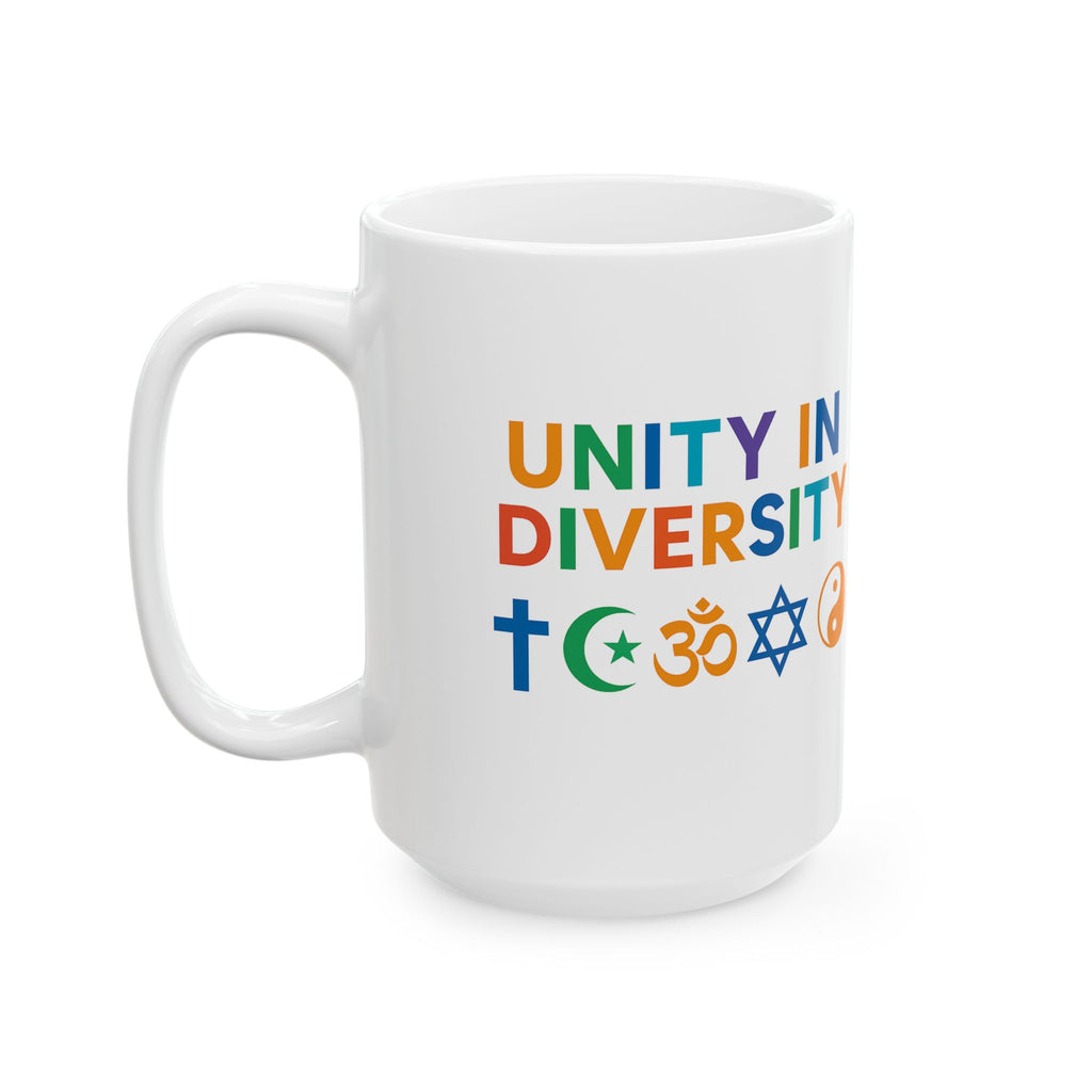 Unity in Diversity Ceramic Mug - 11oz & 15oz | Inspirational Gift, Coffee Cup, Tea Mug, Equality, Multicultural Decor