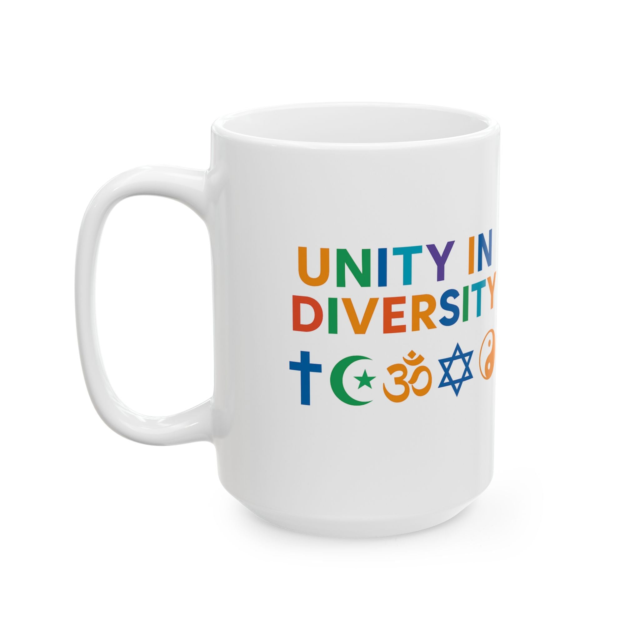 Unity in Diversity Ceramic Mug - 11oz & 15oz | Inspirational Gift, Coffee Cup, Tea Mug, Equality, Multicultural Decor