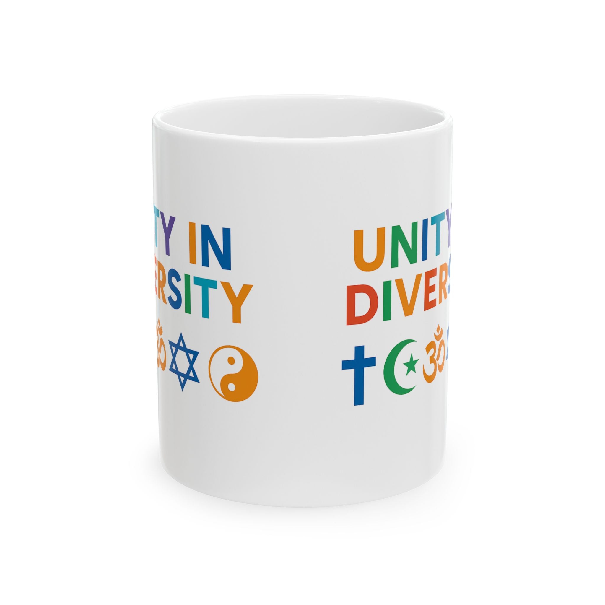 Unity in Diversity Ceramic Mug - 11oz & 15oz | Inspirational Gift, Coffee Cup, Tea Mug, Equality, Multicultural Decor
