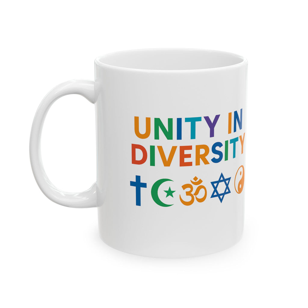 Unity in Diversity Ceramic Mug - 11oz & 15oz | Inspirational Gift, Coffee Cup, Tea Mug, Equality, Multicultural Decor